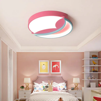 DecorBites™ DecorBites™ Stylish Silicone Round Flush Ceiling Light - Cartoon LED Ceiling Mounted Lamp for Bedroom with Blue/Pink Light