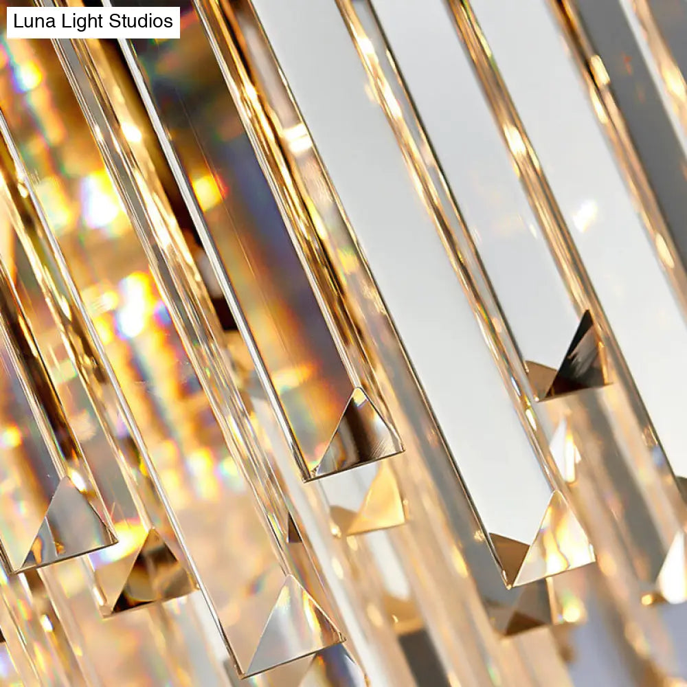 Elegante lámpara de araña vintage plateada con bloque de cristal para la decoración de la sala de estar