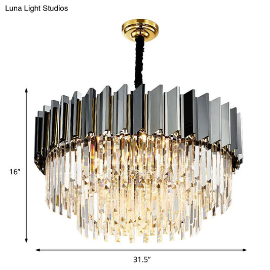 Elegante lámpara de araña vintage plateada con bloque de cristal para la decoración de la sala de estar