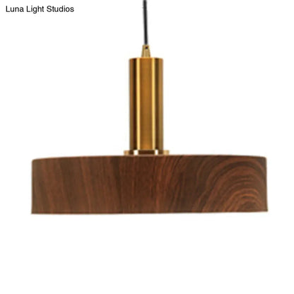 Stylish Wood Pendant Light for Bedroom or Porch - Small, Brown, and Modern