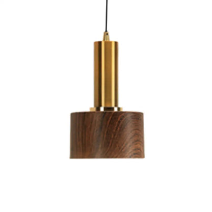 Stylish Wood Pendant Light for Bedroom or Porch - Small, Brown, and Modern