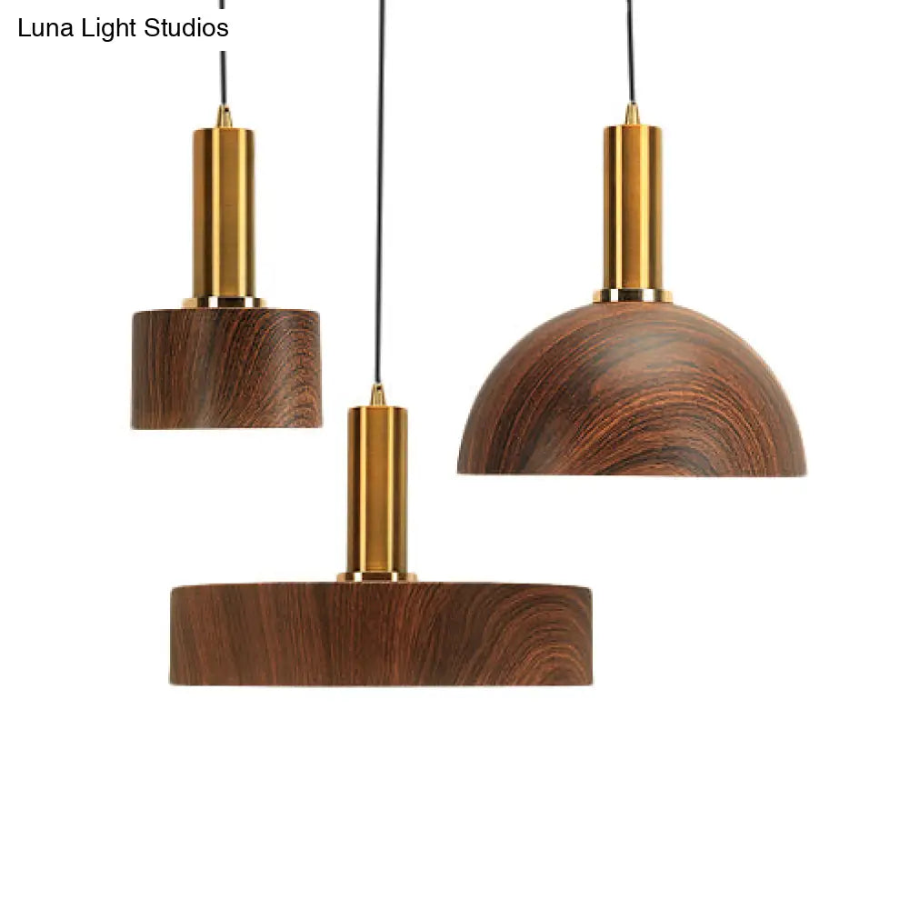 Stylish Wood Pendant Light for Bedroom or Porch - Small, Brown, and Modern