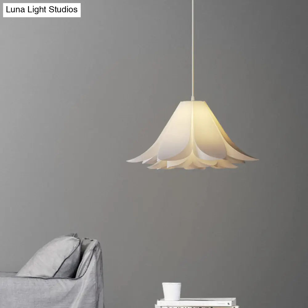 Stylishly Modern White Lily Pendant Lamp with Acrylic Shade