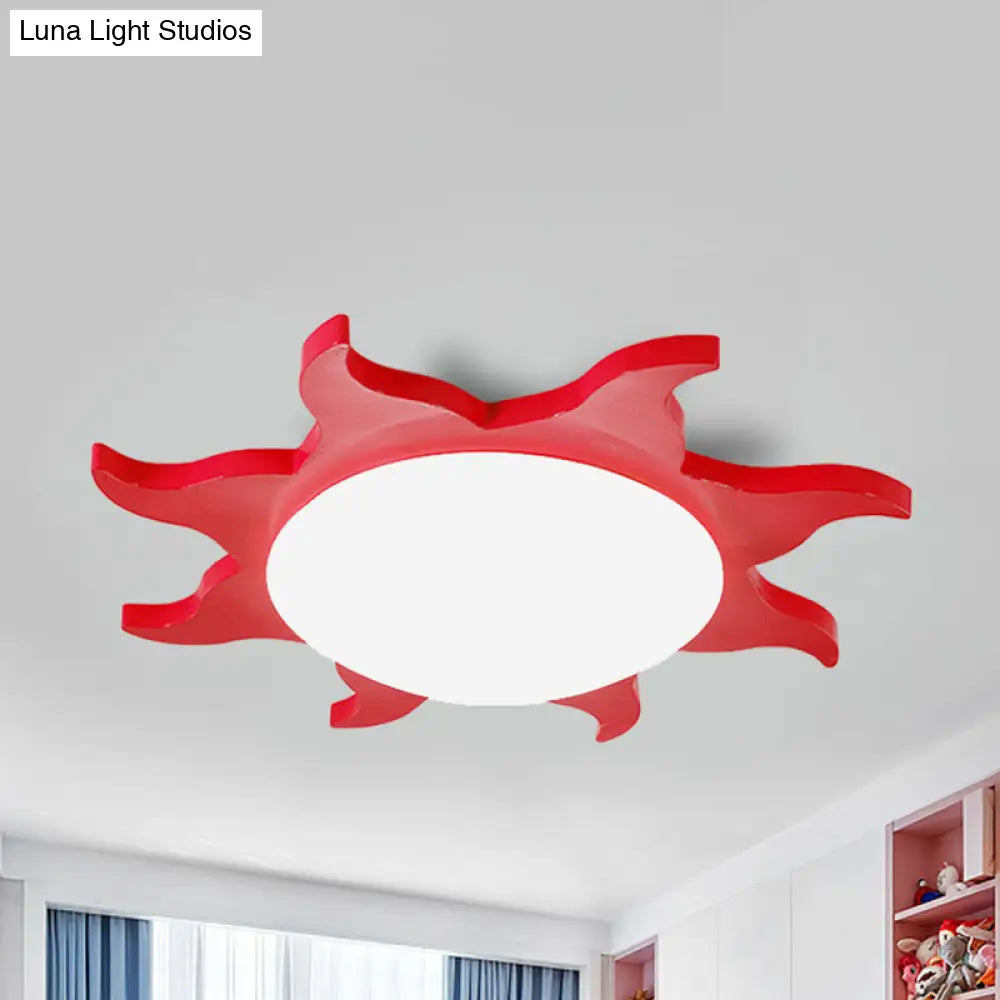 DecorBites™ DecorBites™ Sun-Shaped Cartoon Wood Acrylic Flush Ceiling Light for Kindergarten