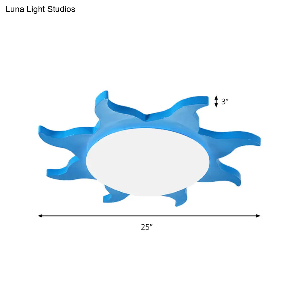 DecorBites™ DecorBites™ Sun-Shaped Cartoon Wood Acrylic Flush Ceiling Light for Kindergarten