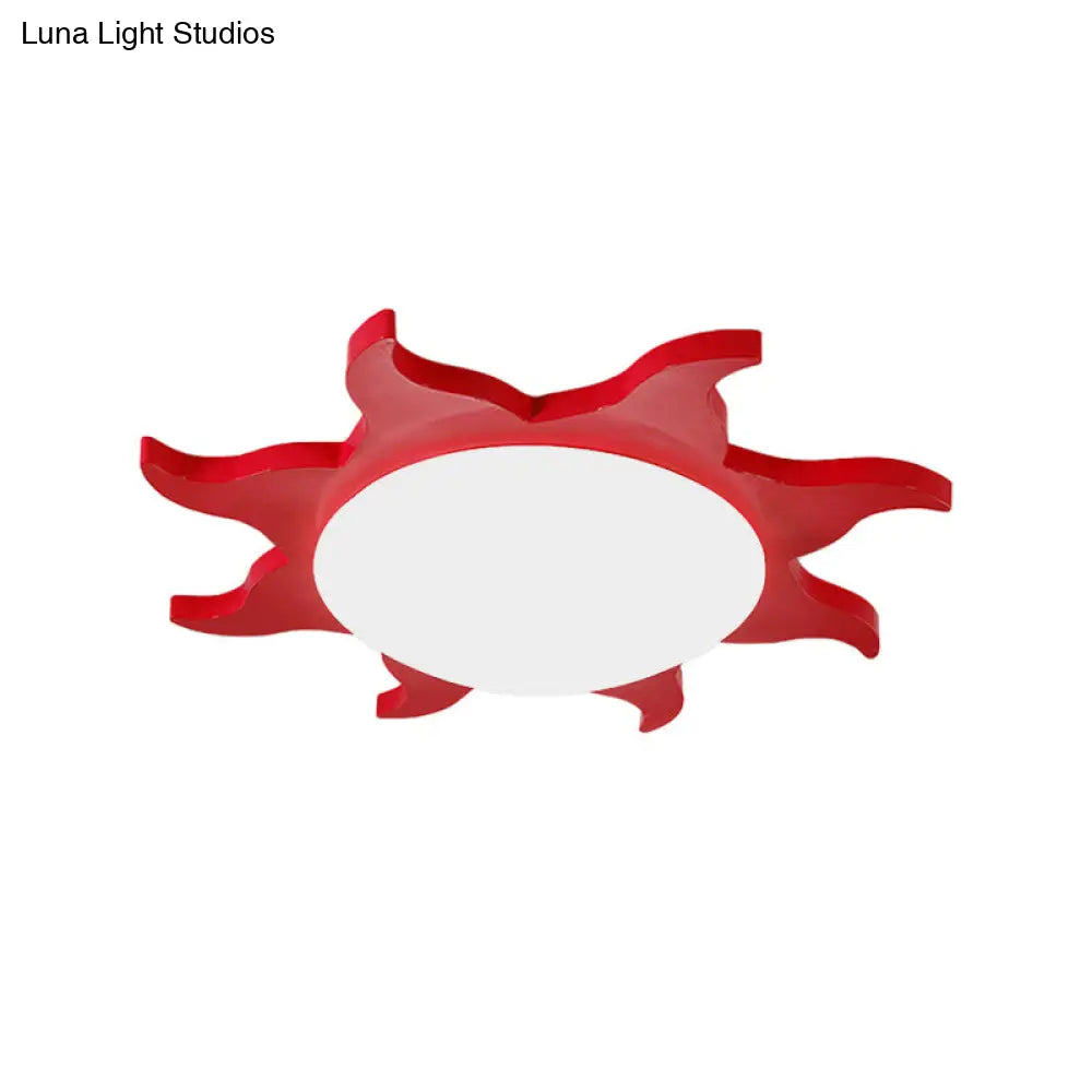 DecorBites™ DecorBites™ Sun-Shaped Cartoon Wood Acrylic Flush Ceiling Light for Kindergarten