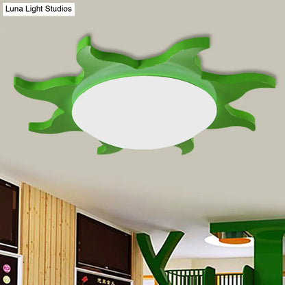 DecorBites™ DecorBites™ Sun-Shaped Cartoon Wood Acrylic Flush Ceiling Light for Kindergarten