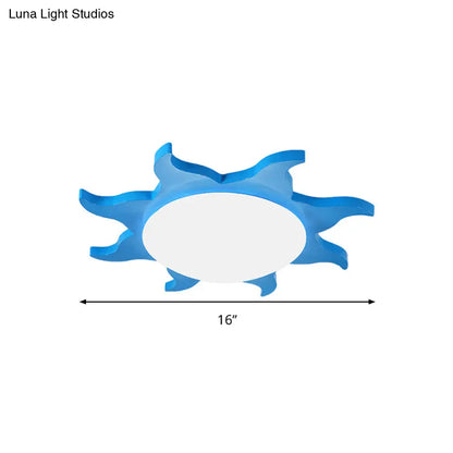DecorBites™ DecorBites™ Sun-Shaped Cartoon Wood Acrylic Flush Ceiling Light for Kindergarten