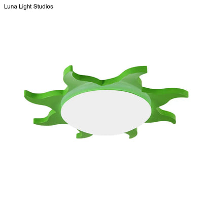 DecorBites™ DecorBites™ Sun-Shaped Cartoon Wood Acrylic Flush Ceiling Light for Kindergarten