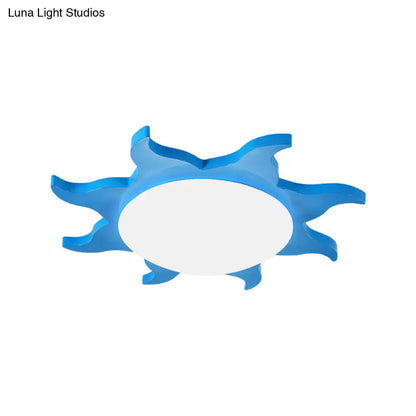 DecorBites™ DecorBites™ Sun-Shaped Cartoon Wood Acrylic Flush Ceiling Light for Kindergarten