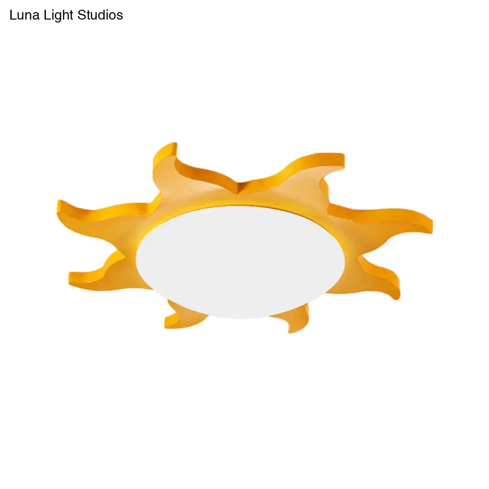 DecorBites™ DecorBites™ Sun-Shaped Cartoon Wood Acrylic Flush Ceiling Light for Kindergarten