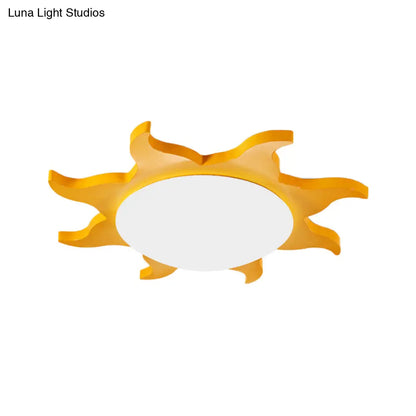 DecorBites™ DecorBites™ Sun-Shaped Cartoon Wood Acrylic Flush Ceiling Light for Kindergarten