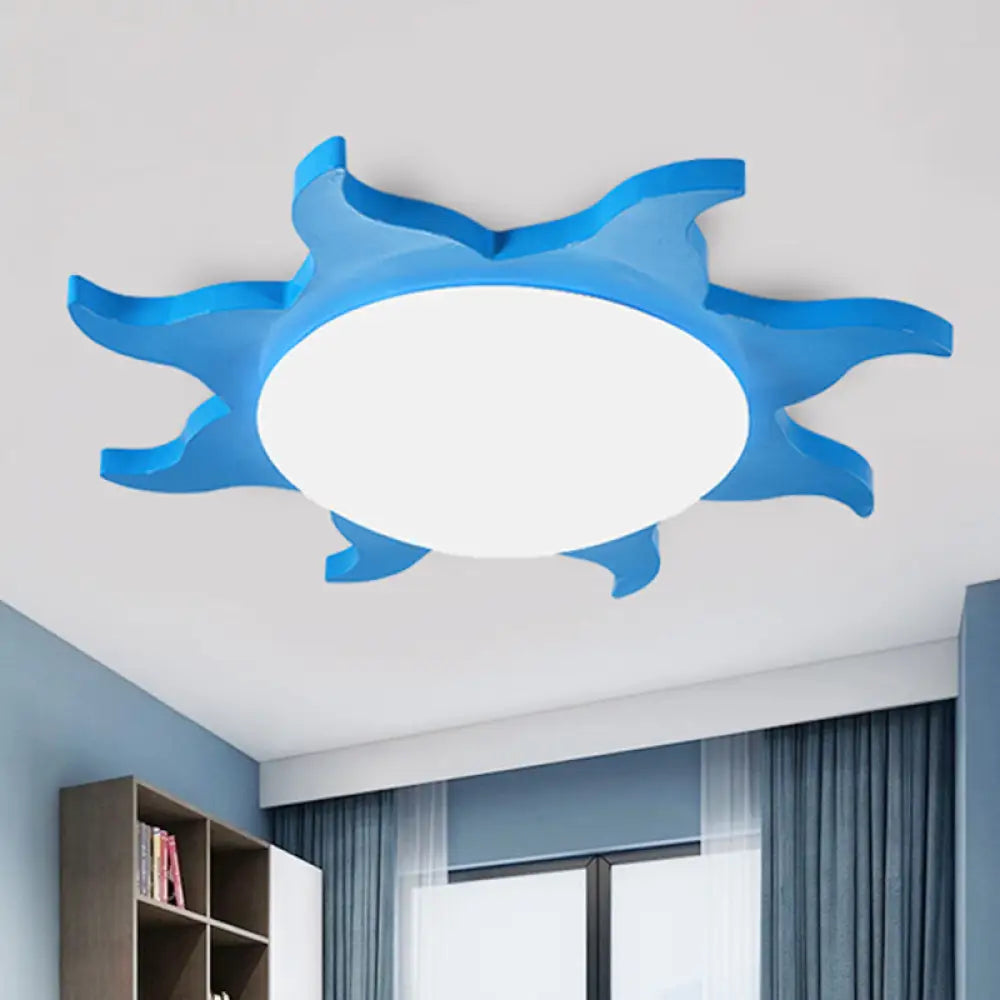 DecorBites™ DecorBites™ Sun-Shaped Cartoon Wood Acrylic Flush Ceiling Light for Kindergarten