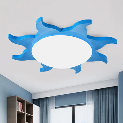 DecorBites™ DecorBites™ Sun-Shaped Cartoon Wood Acrylic Flush Ceiling Light for Kindergarten