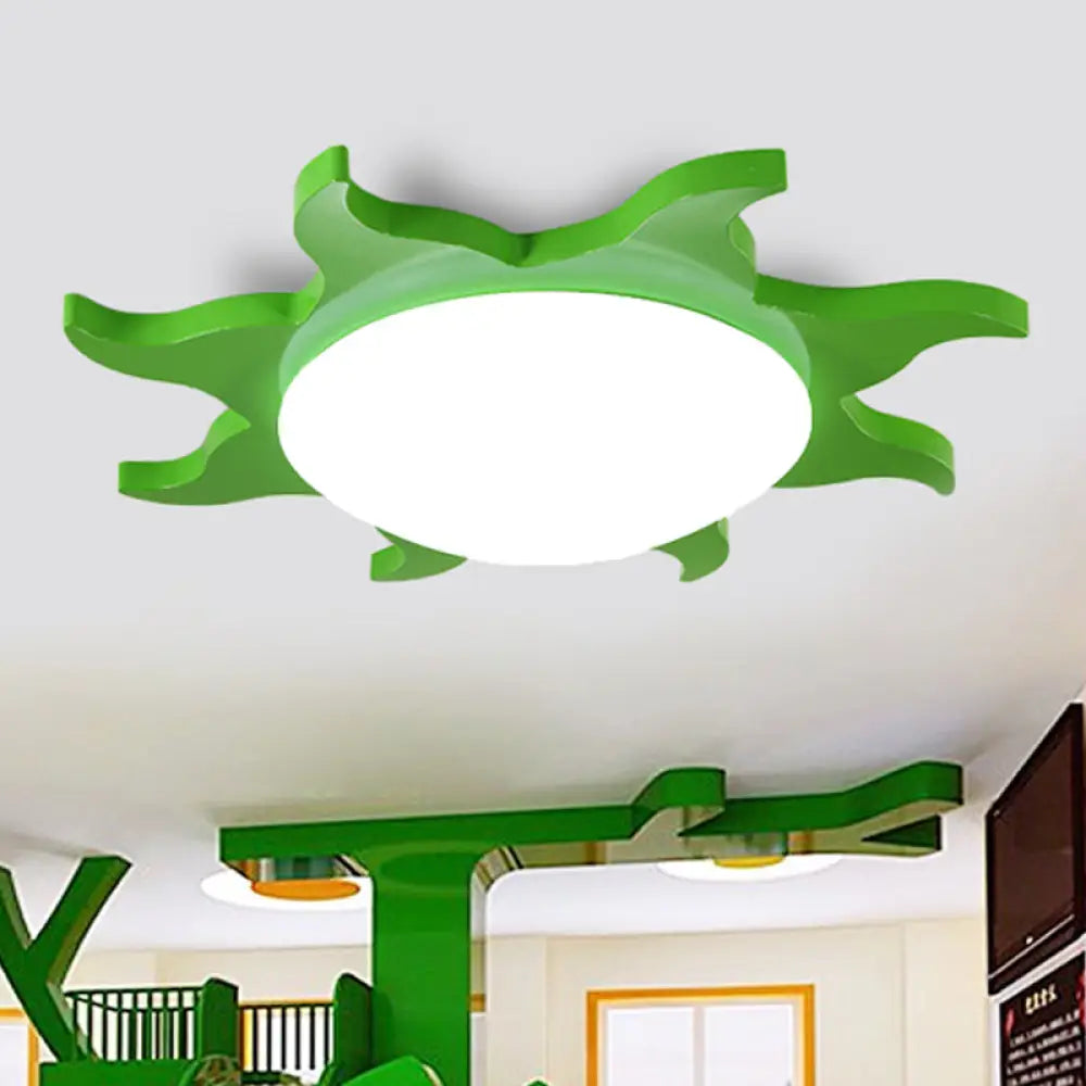 DecorBites™ DecorBites™ Sun-Shaped Cartoon Wood Acrylic Flush Ceiling Light for Kindergarten