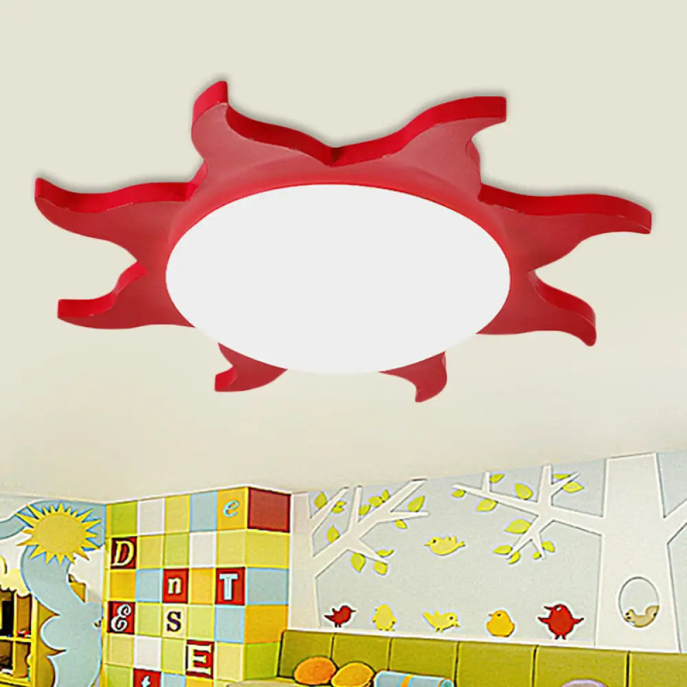 DecorBites™ DecorBites™ Sun-Shaped Cartoon Wood Acrylic Flush Ceiling Light for Kindergarten
