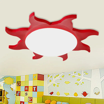 DecorBites™ DecorBites™ Sun-Shaped Cartoon Wood Acrylic Flush Ceiling Light for Kindergarten