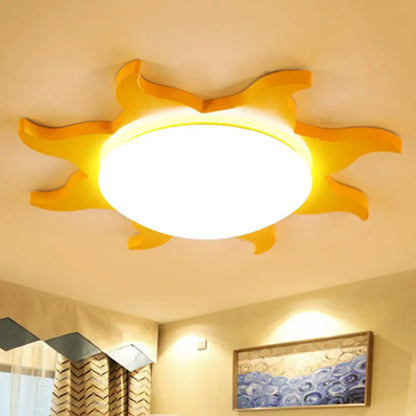 DecorBites™ DecorBites™ Sun-Shaped Cartoon Wood Acrylic Flush Ceiling Light for Kindergarten