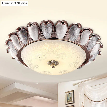 DecorBites™ DecorBites™ Sunflower Glass Ceiling Lamp: Textured, LED Flush Mount, 14"/18"/22" Width, Silver/Gold, Ideal for Countryside Bedroom