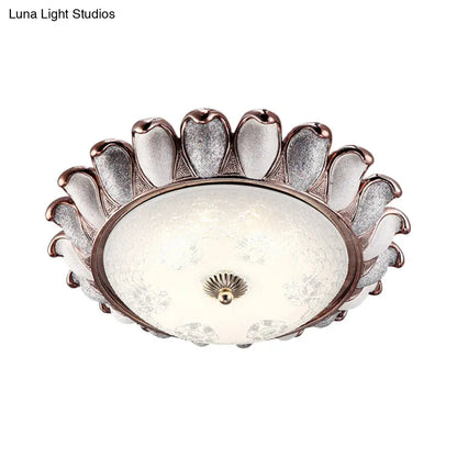 DecorBites™ DecorBites™ Sunflower Glass Ceiling Lamp: Textured, LED Flush Mount, 14"/18"/22" Width, Silver/Gold, Ideal for Countryside Bedroom