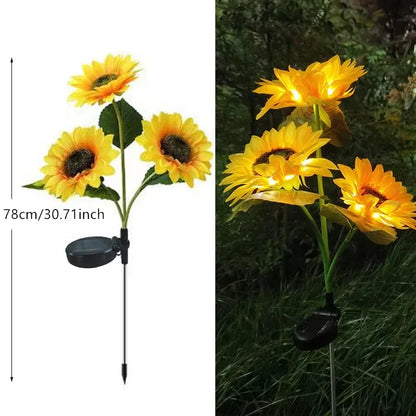 Sunflower Solar LED Garden Light - Auto Brightness - 3 heads