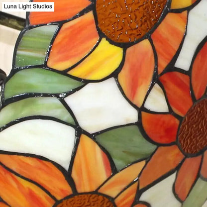 DecorBites™ DecorBites™ Sunflower Tiffany Ceiling Light with Stained Glass Shade