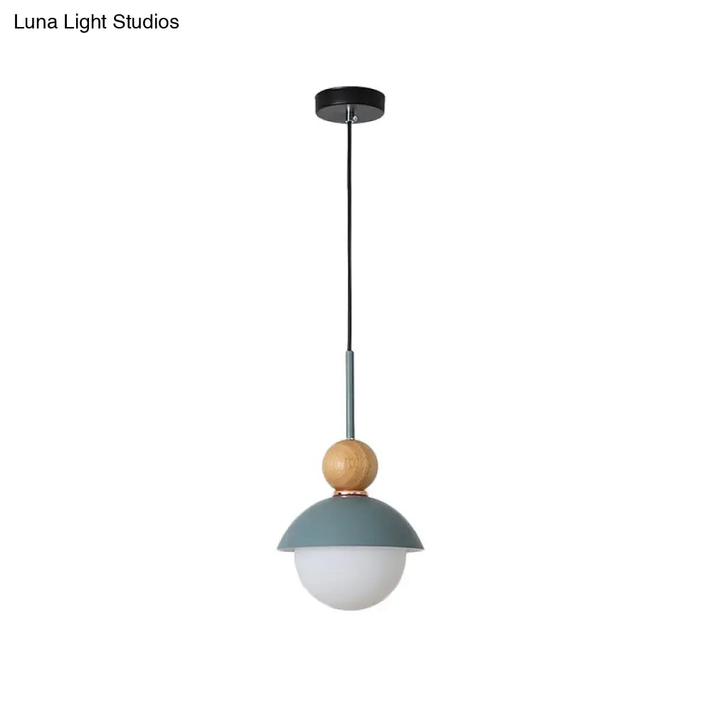 Sunny Doll Hanging Light Macaron Metallic Suspension Lamp - 1 Bulb in Pink/Light Blue for Dining Room