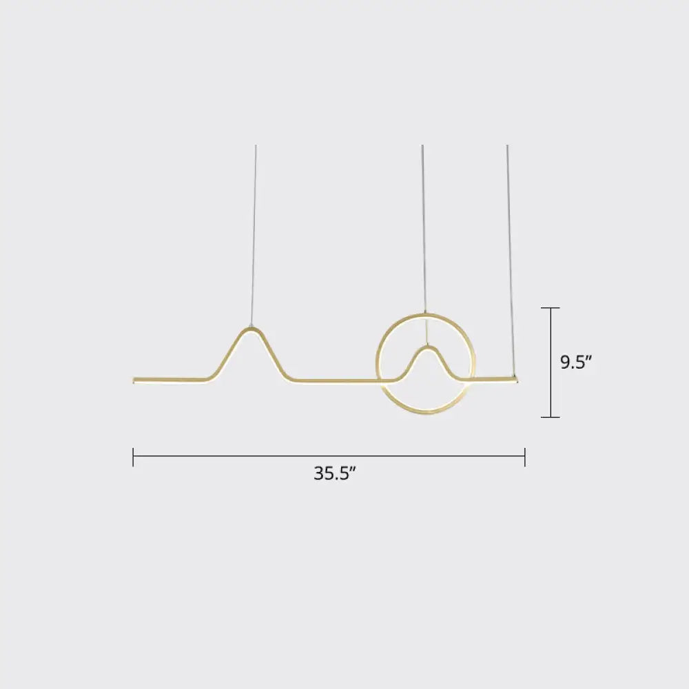 ديكوربايتس™ مصباح جزيرة معلق برسومات جبال شروق الشمس - منظر فني لغرفة الطعام الحديثة