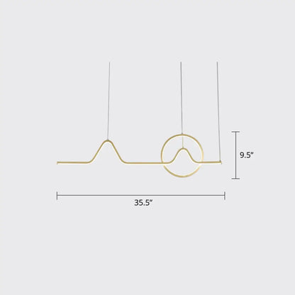 ديكوربايتس™ مصباح جزيرة معلق برسومات جبال شروق الشمس - منظر فني لغرفة الطعام الحديثة