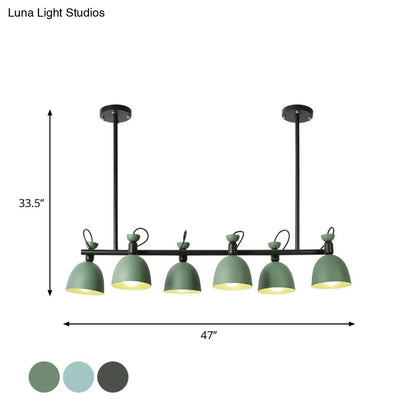 Lámpara colgante giratoria DecorBites™ Macaron Island en gris/azul/verde para comedor con 4/6 bombillas