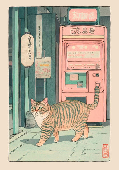 Tabby Cat in Bathtub Canvas Wall Art - DM50-13 / 20X30cm Unframed - Posters