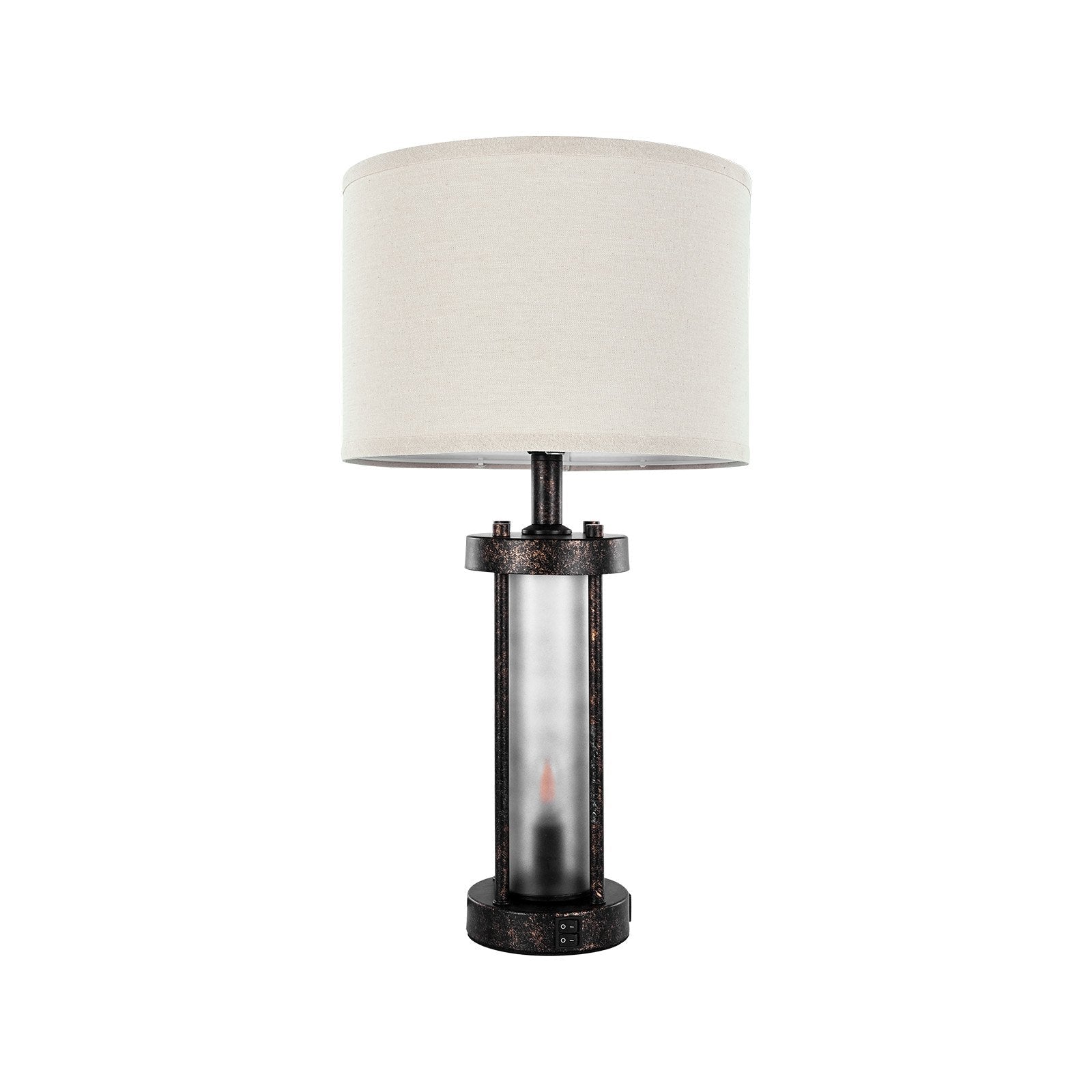 Table Lamps Set Of 2 Farmhouse Bedside Nightstand Lamps With USB Ports,Desk Lamp - Decorbites