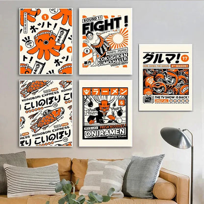 ’Takoyaki Ramen Canvas Wall Art Decor’ - Posters