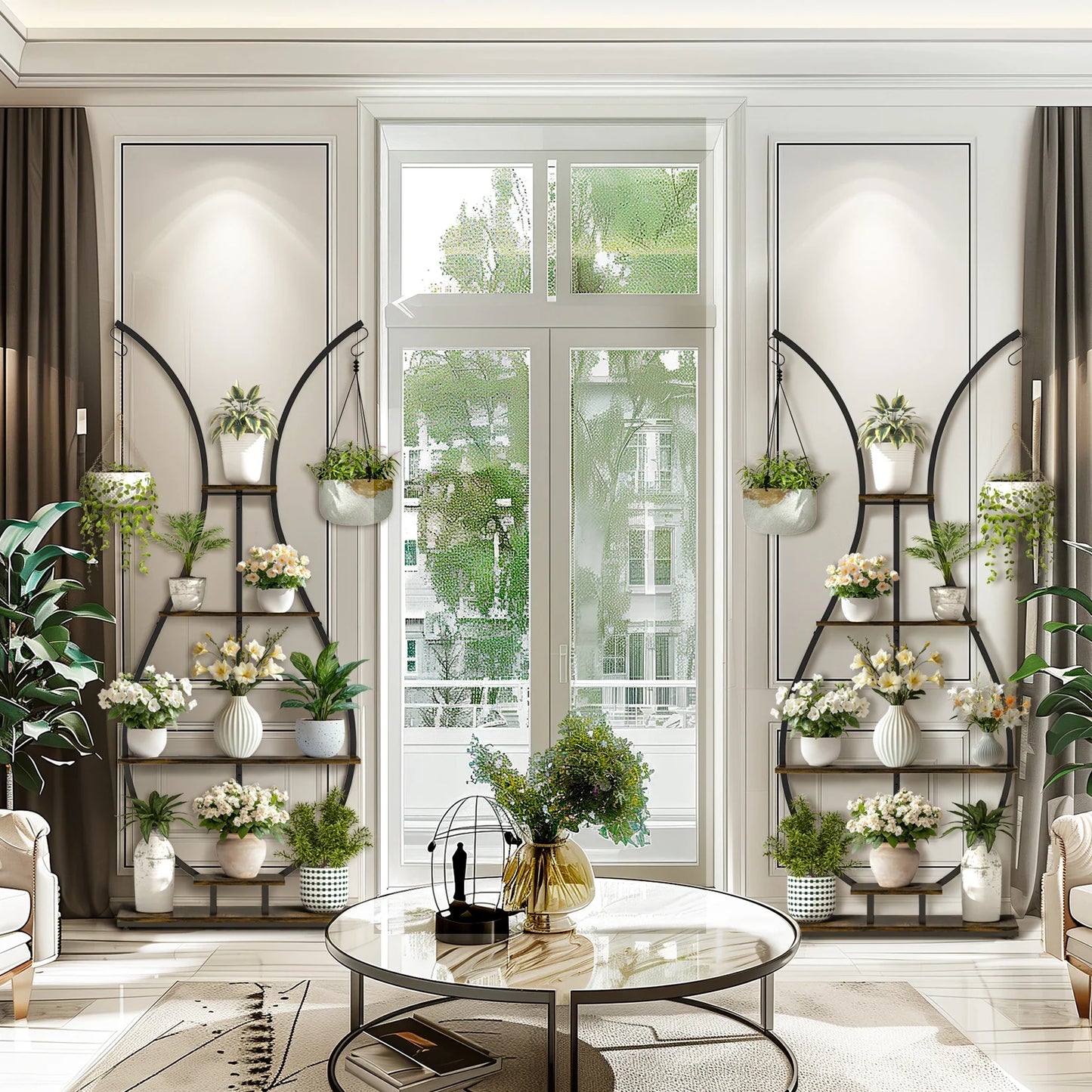 Tall Metal Plant Stand with 5 Tiers