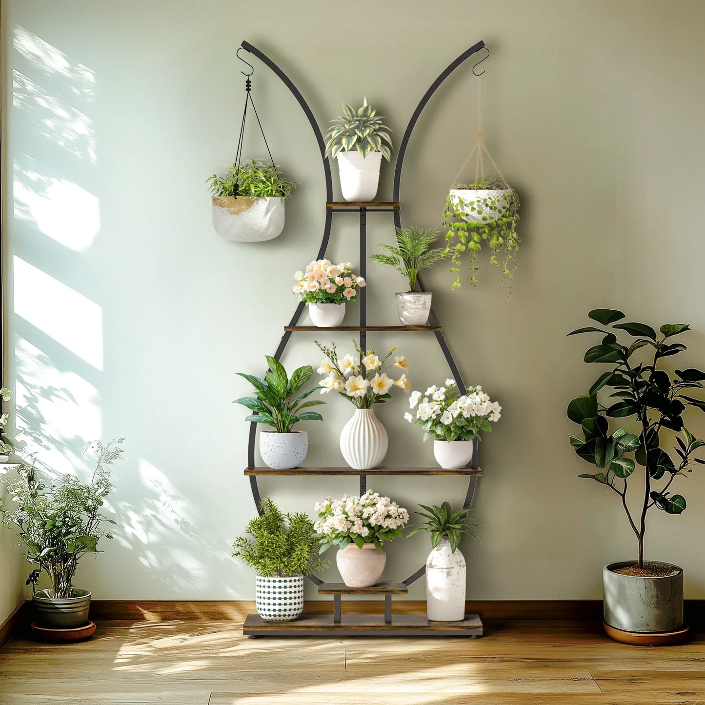 Tall Metal Plant Stand with 5 Tiers