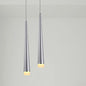 Tapered LED Ceiling Light - Modern Gray/Red Metal Pendant Fixture for Living Room in White/Warm/Neutral