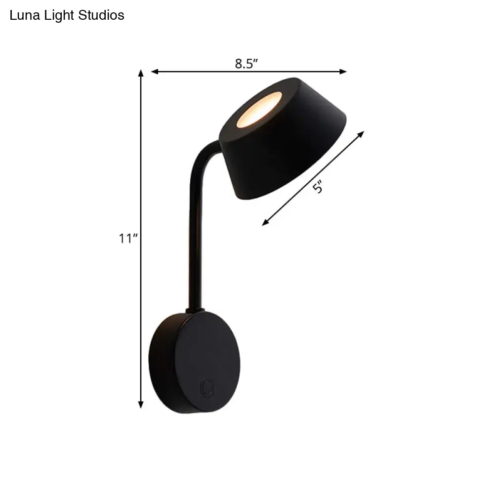 DecorBites™ DecorBites™ Tapered LED Wall Mount Sconce in Contemporary Black Metal for Bedroom