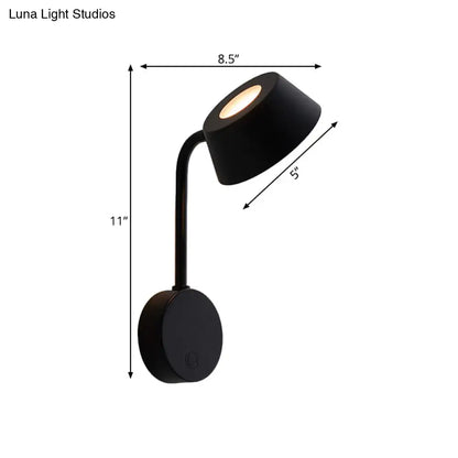 DecorBites™ DecorBites™ Tapered LED Wall Mount Sconce in Contemporary Black Metal for Bedroom