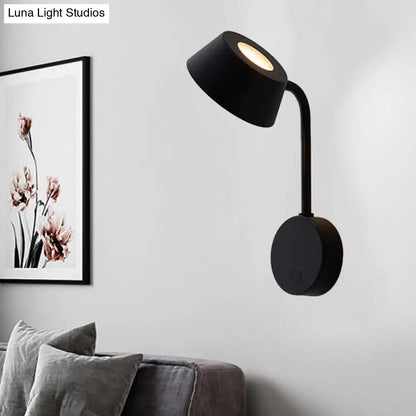 DecorBites™ DecorBites™ Tapered LED Wall Mount Sconce in Contemporary Black Metal for Bedroom