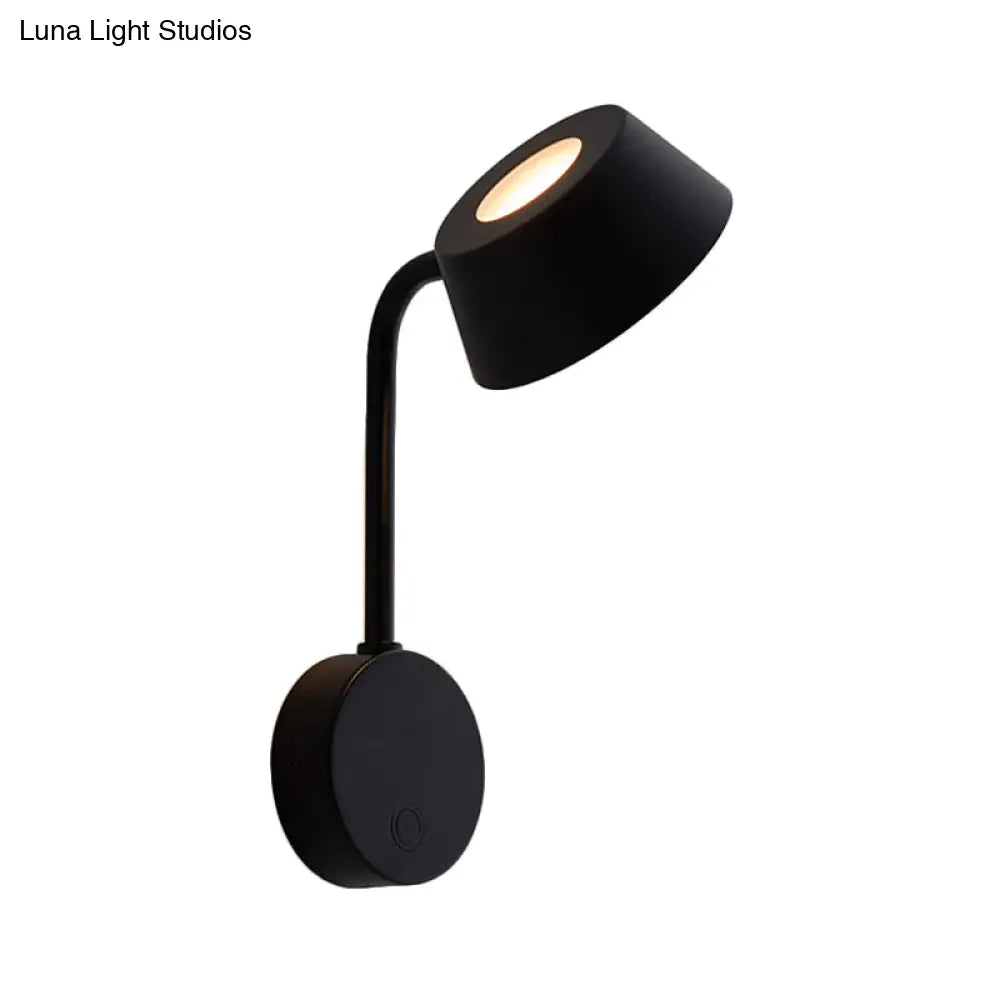 DecorBites™ DecorBites™ Tapered LED Wall Mount Sconce in Contemporary Black Metal for Bedroom