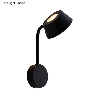 DecorBites™ DecorBites™ Tapered LED Wall Mount Sconce in Contemporary Black Metal for Bedroom