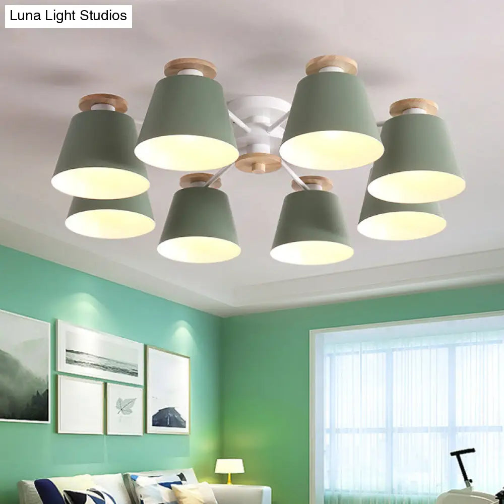 DecorBites™ DecorBites™ Tapered Metal Bedroom Semi Flush Chandelier - Elegant Macaron Inspired Ceiling Light Fixture