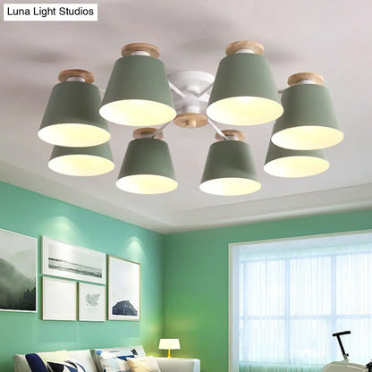 DecorBites™ DecorBites™ Tapered Metal Bedroom Semi Flush Chandelier - Elegant Macaron Inspired Ceiling Light Fixture