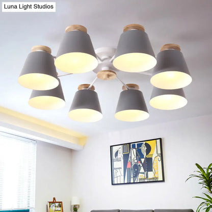 DecorBites™ DecorBites™ Tapered Metal Bedroom Semi Flush Chandelier - Elegant Macaron Inspired Ceiling Light Fixture