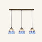 Tapered Stained Glass Cluster Pendant Light - Tiffany Style - 3 Light Suspension Fixture