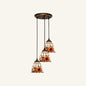 Tapered Stained Glass Cluster Pendant Light - Tiffany Style - 3 Light Suspension Fixture