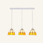 Tapered Stained Glass Cluster Pendant Light - Tiffany Style - 3 Light Suspension Fixture