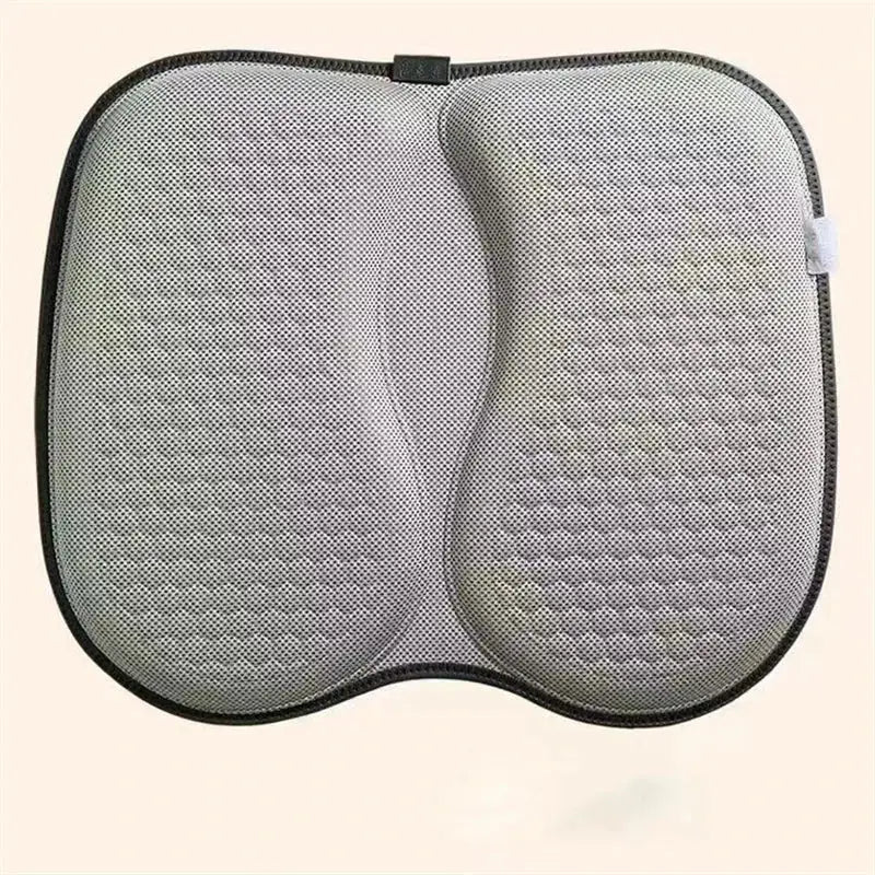 Gray memory foam seat cushion with black trim contoured for ergonomic support decorbites 3d honeycomb silica gel design