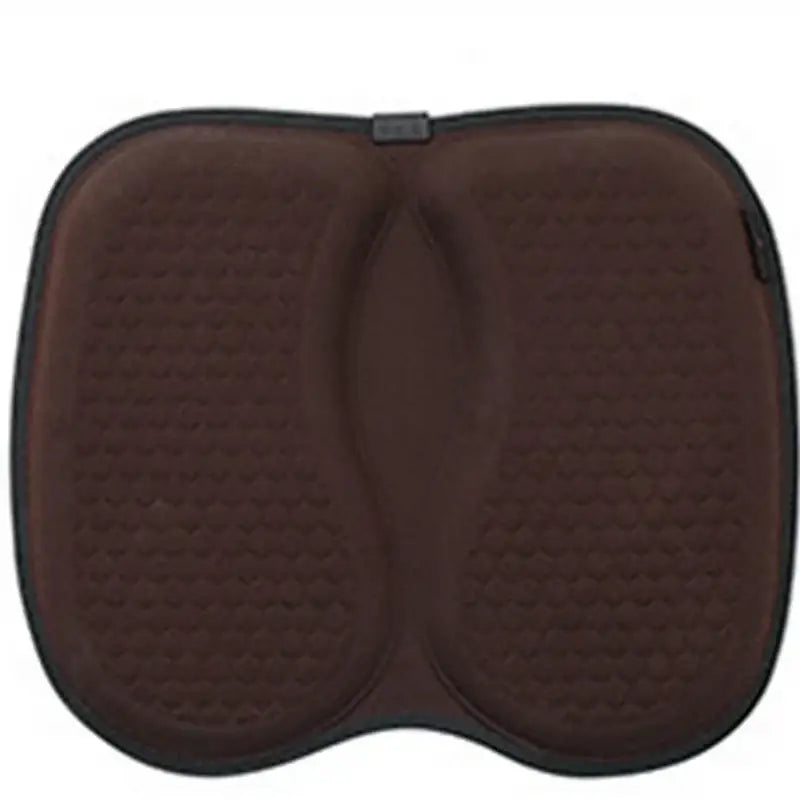Brown ergonomic seat cushion with textured surface and black border made of silica gel by decorbites 3d honeycomb support
