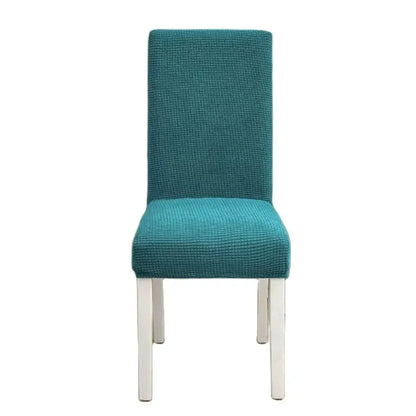 Teal blue quilted chair cover stretch elastic dining room protector with textured fabric for decorbites blue quilted style